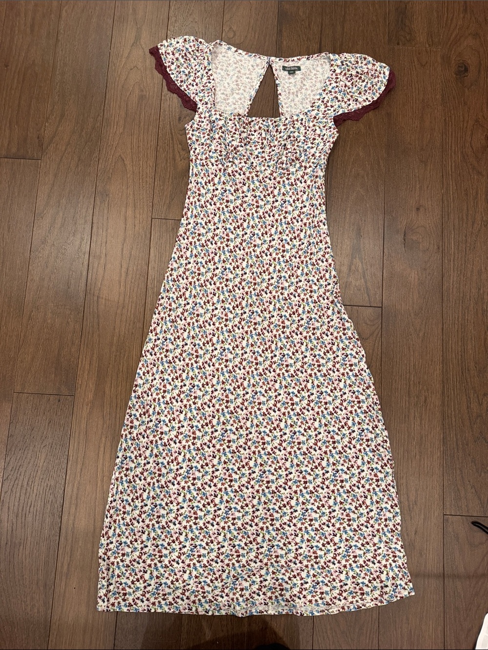 wild fable Cap Sleeve Floral Midi Dress with Flutter Sleeves Size XXS - C72-119